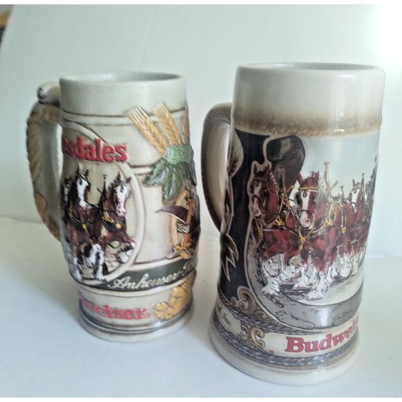 Two Budweiser Clydesdale Collectible Beer Steins Brazil & West Germany - Picture 15 of 16